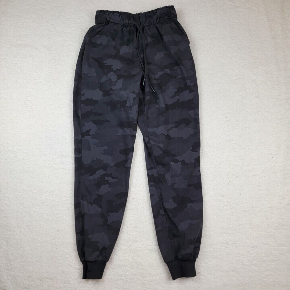 Lululemon Jogger Womens 4 Black Heritage Camo High Rise Full Length Pants W5DCTS